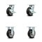 Service Caster 5 Inch Rubber on Aluminum Caster Set with 2 Brakes/Swivel Lock 2 Rigid SCC SCC-30CS520-RAB-TLB-BSL-2-R-2 - alternate 1
